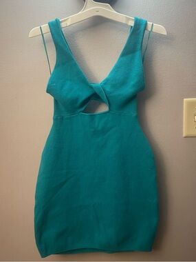 Free People FP Beach Islander Mini Dress in Mar Chiquita cutout knit